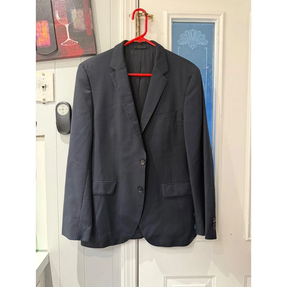Hugo Boss James3/Sharp5 Mens Blazer Navy Blue Italian Wool Suit Jacket 40R 50